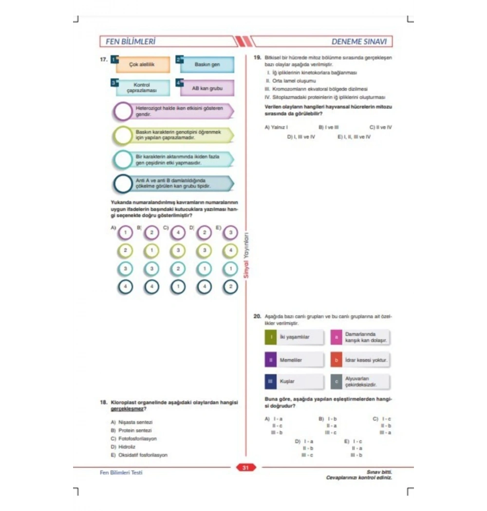 Sinyal Tyt Tüm Dersler 3 Deneme