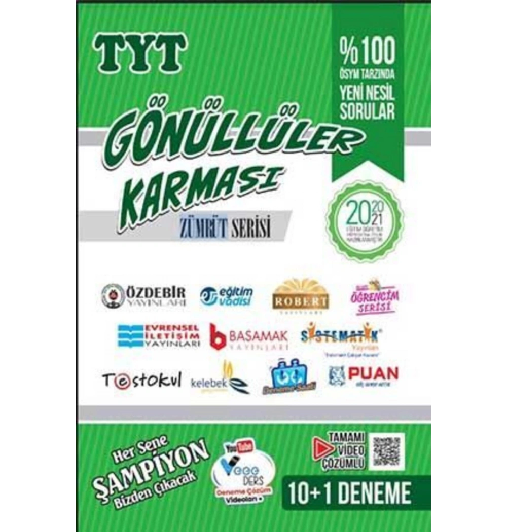 Tyt Gönüllüler Karması 10+1 Deneme  Zümrüt Serisi