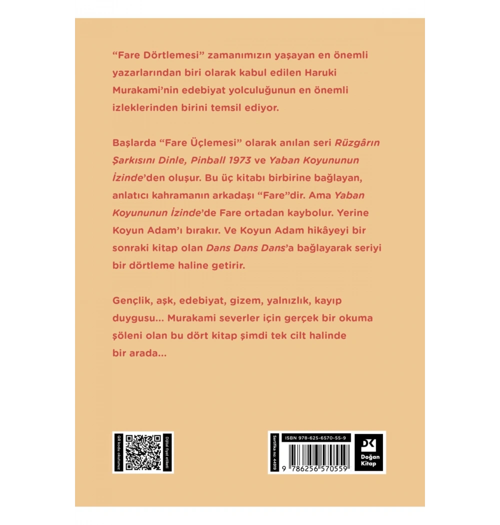 Fare Dörtlemesi Yeşil Renk Ciltli Haruki Murakami Doğan Yayın