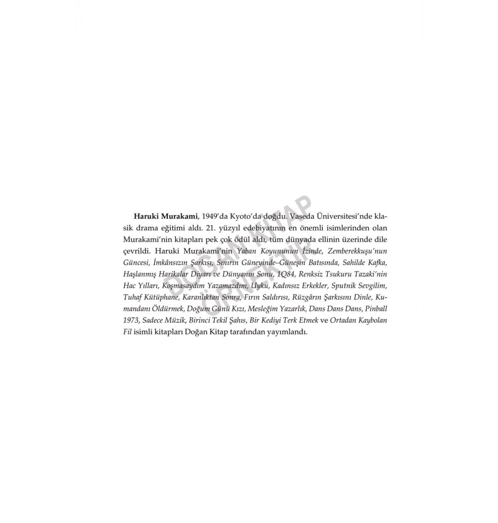 Fare Dörtlemesi Yeşil Renk Ciltli Haruki Murakami Doğan Yayın