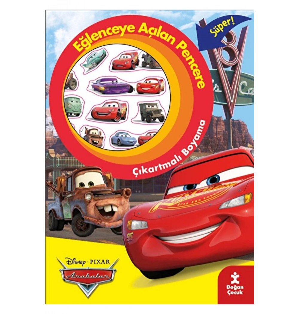 Eğlenceye Açılan Pencere Arabalar Çıkartmalı Boyama Doğan Çocuk