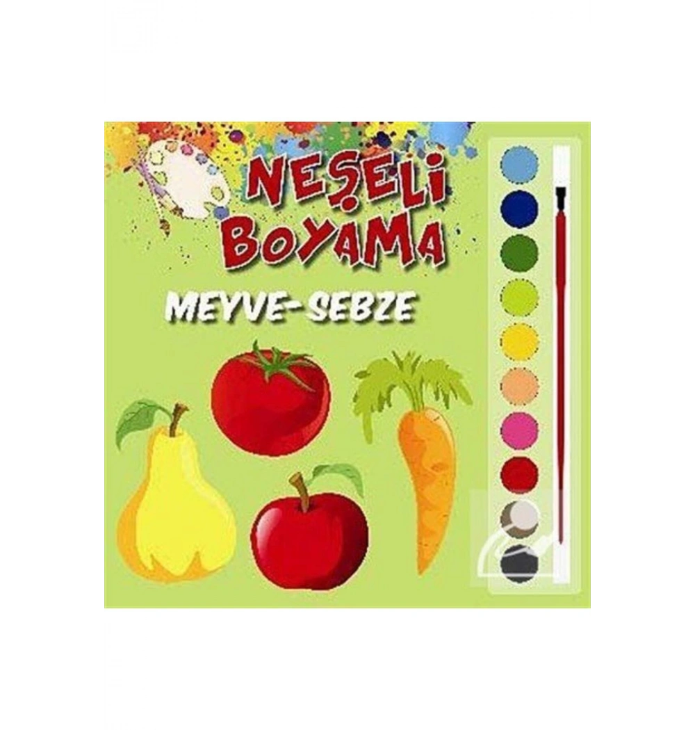 Neşeli Boyama Meyve Sebze Suluboya Hediyeli Parıltı