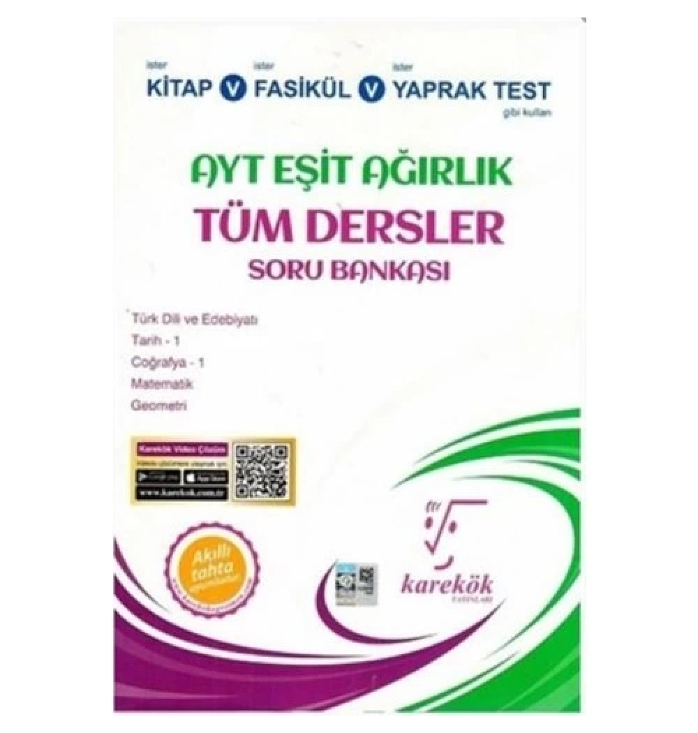 Ayt Eşit Ağırlık Tüm Dersler Soru Bankası   Karekök