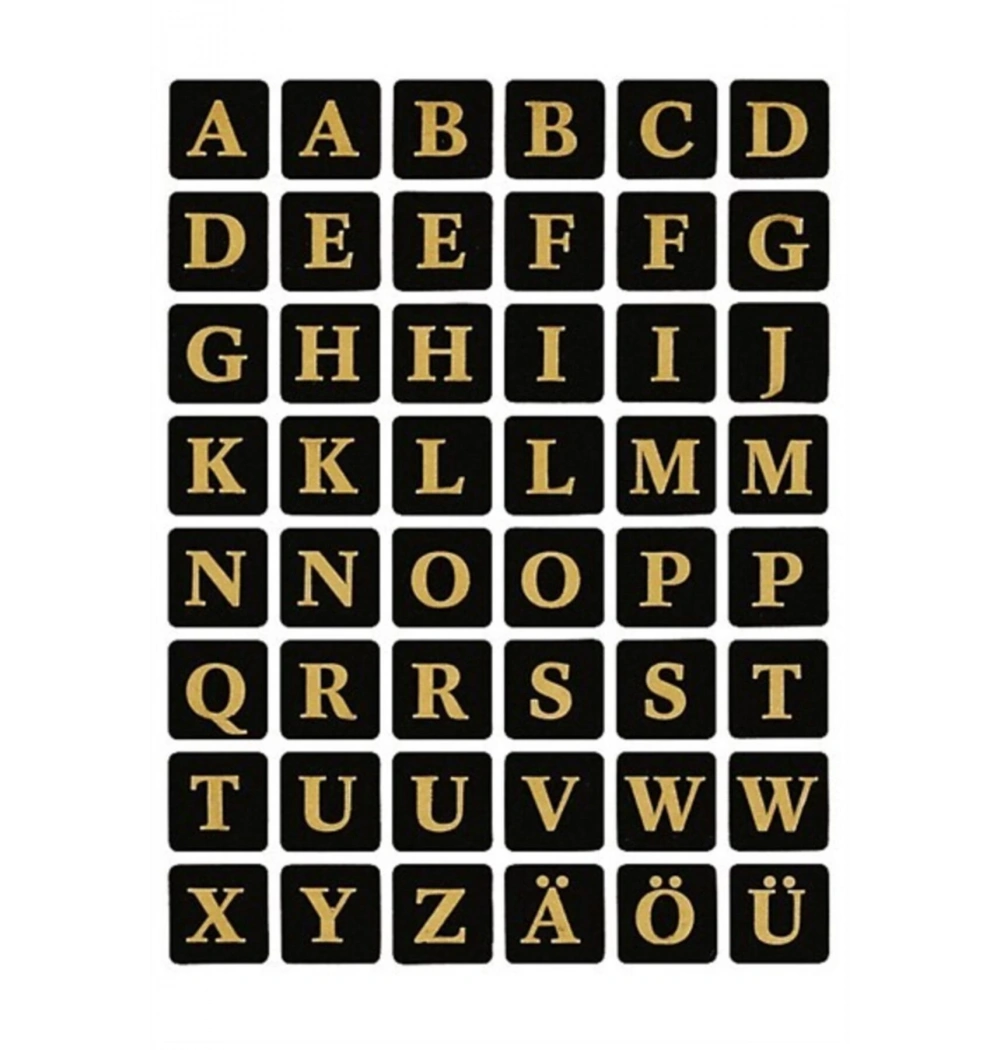 Herma Varıo Etiket Harf A-Z Mm 13*13 Siyah Altın  4130