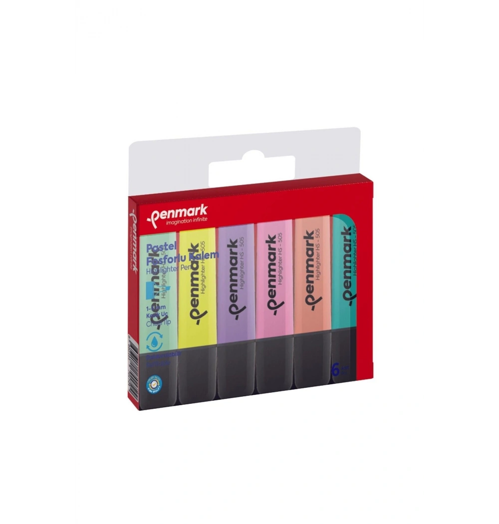 Penmark 6 Li Pastel Fosforlu Kalem Hs-505 6p