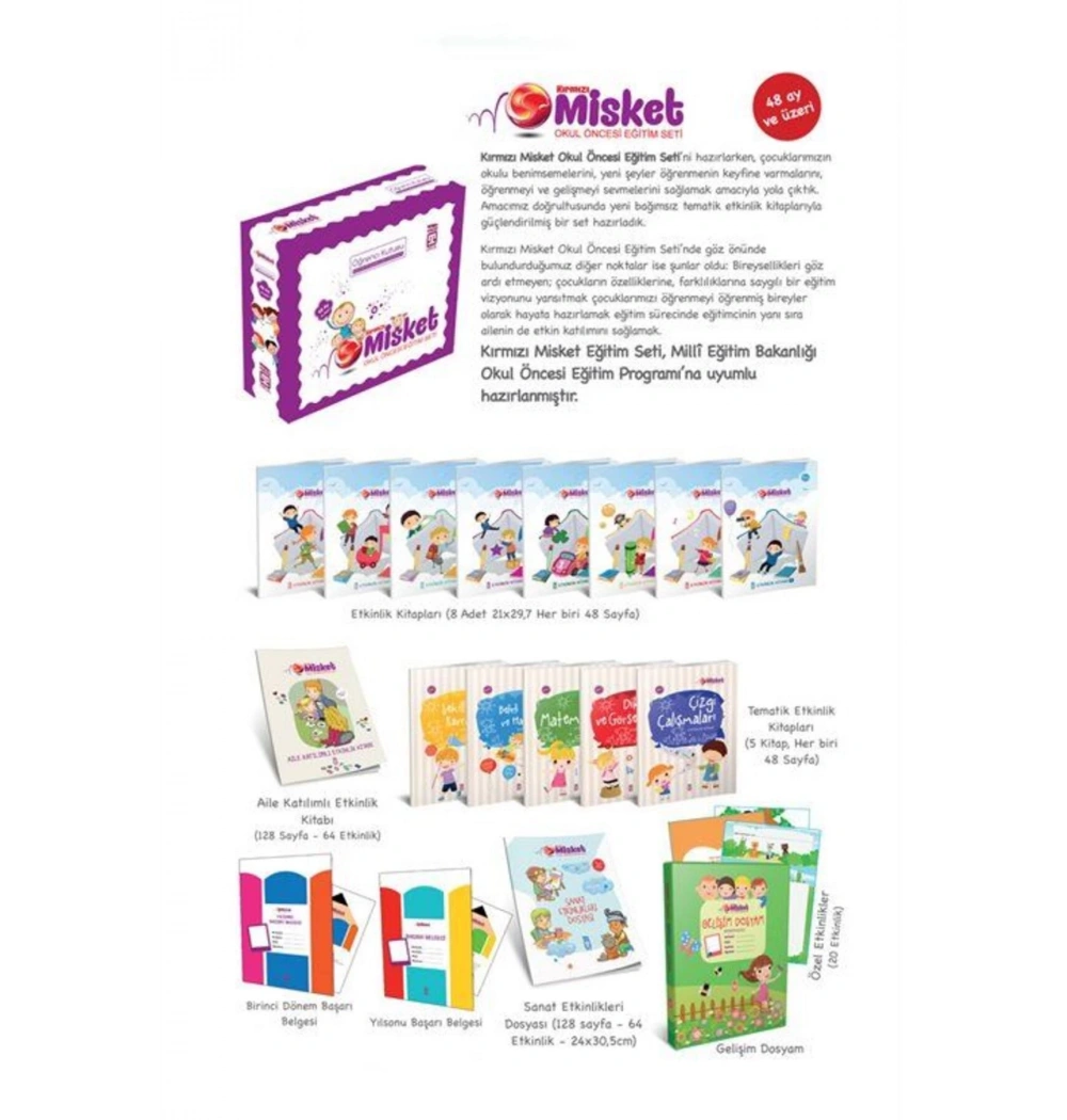 Kırmızı Misket 48 + Okul Öncesi Eğitim Seti  Timaş