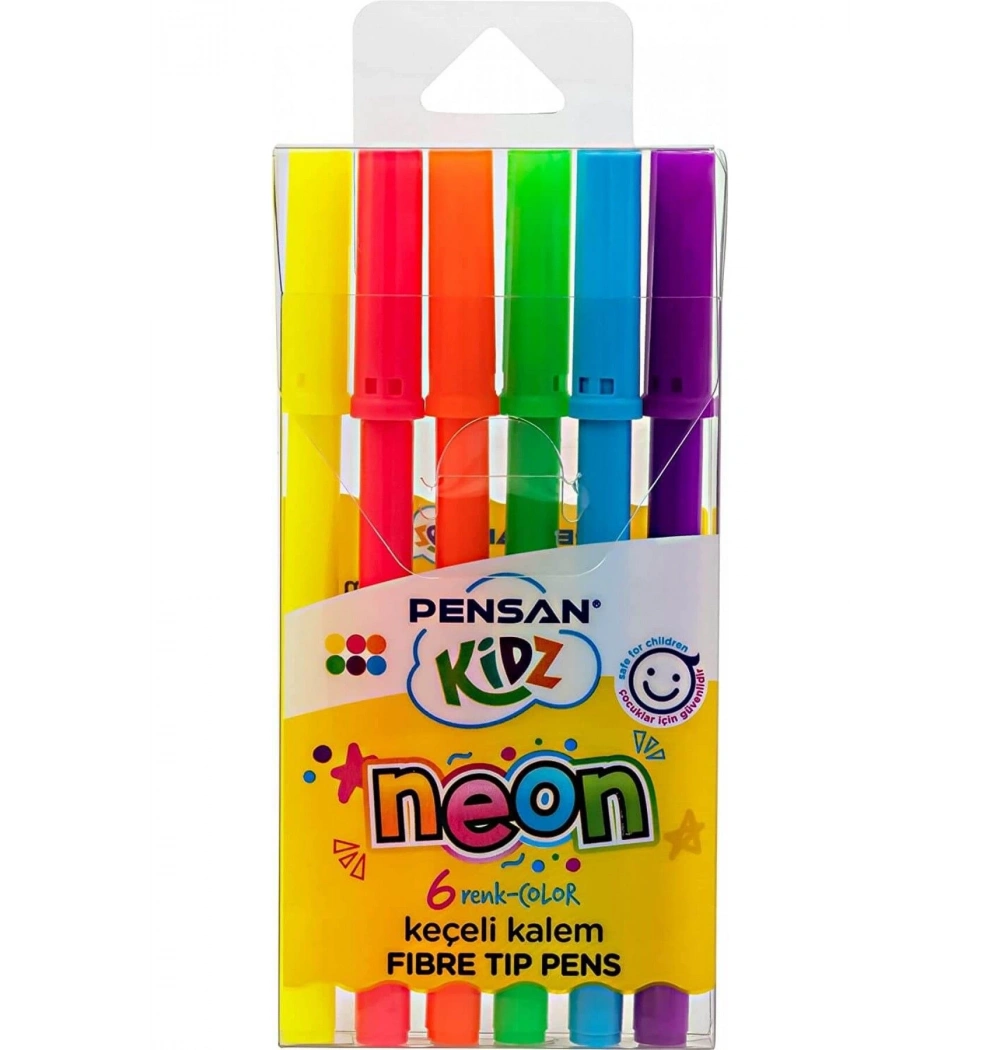 Pensan Kidz Neon 6 Renk Keçeli Kalem
