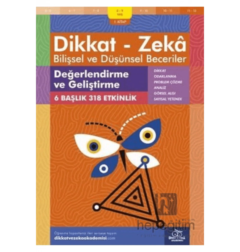 Dikkat Zeka 1.Kitap Değerlendirme Geliştirme 8-9 Yaş