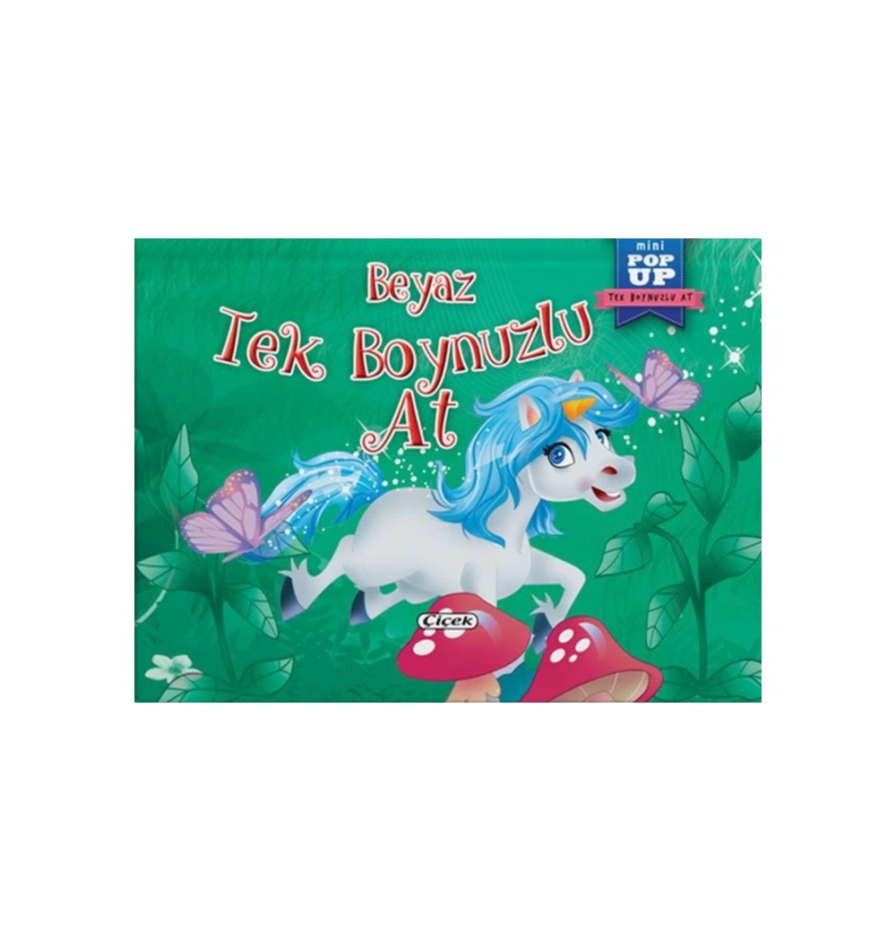 Popup Mini Masallar Beyaz Tekboynuzlu At Çiçek Yayın