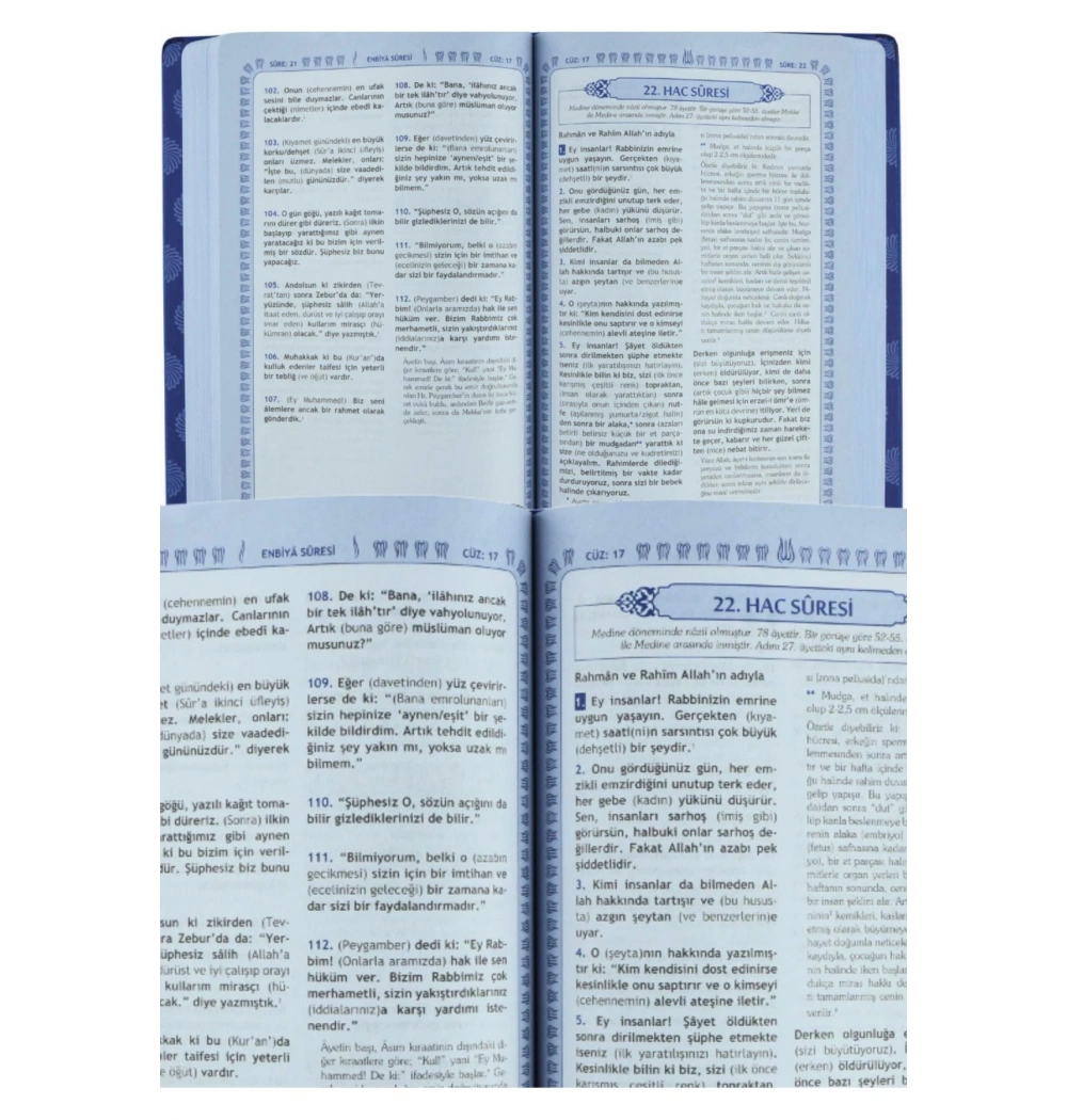 Feyzül Furkan Tefsirli Metinsiz Meal Büyük Boy Lacivert Ciltli Server