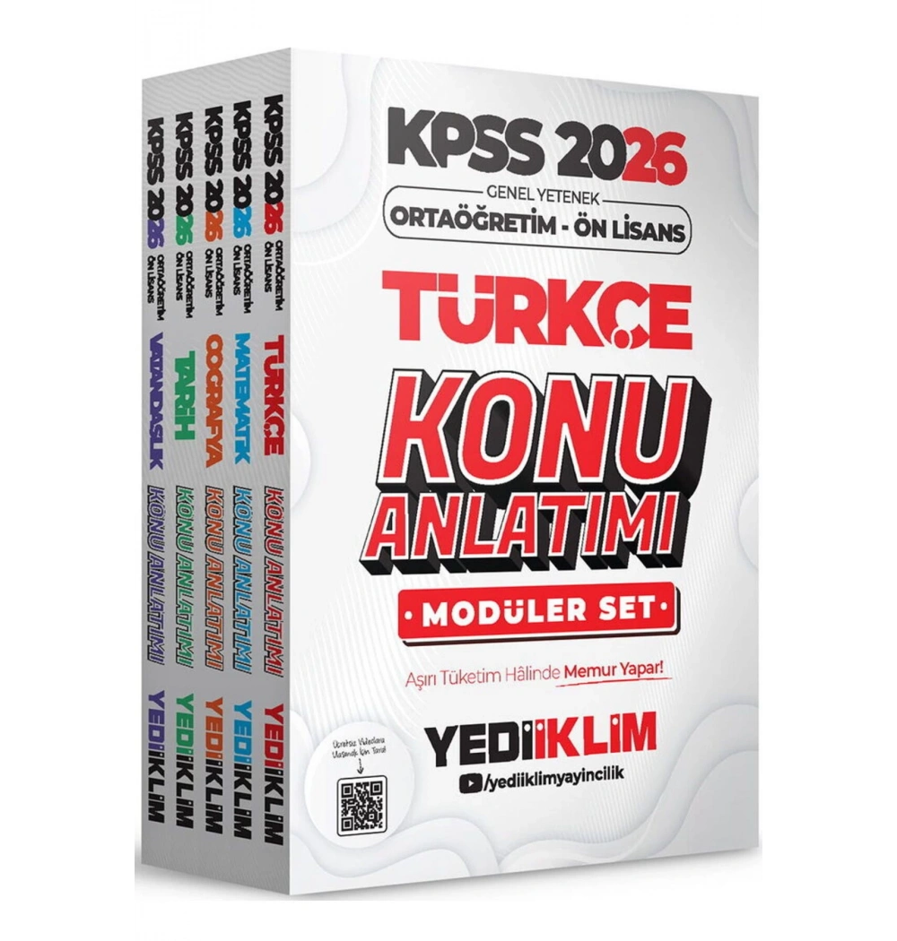 Kpss 2026 Gy Orta Öğretim Önlisans 5 Li Modüler Set Konu Anlatım  Yediiklim
