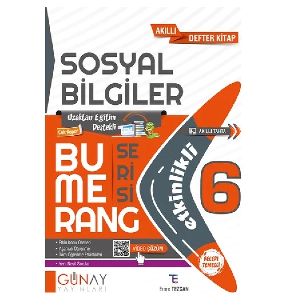 Günay 6.Sınıf Sosyal Bilgiler Akıllı Defter Kitap