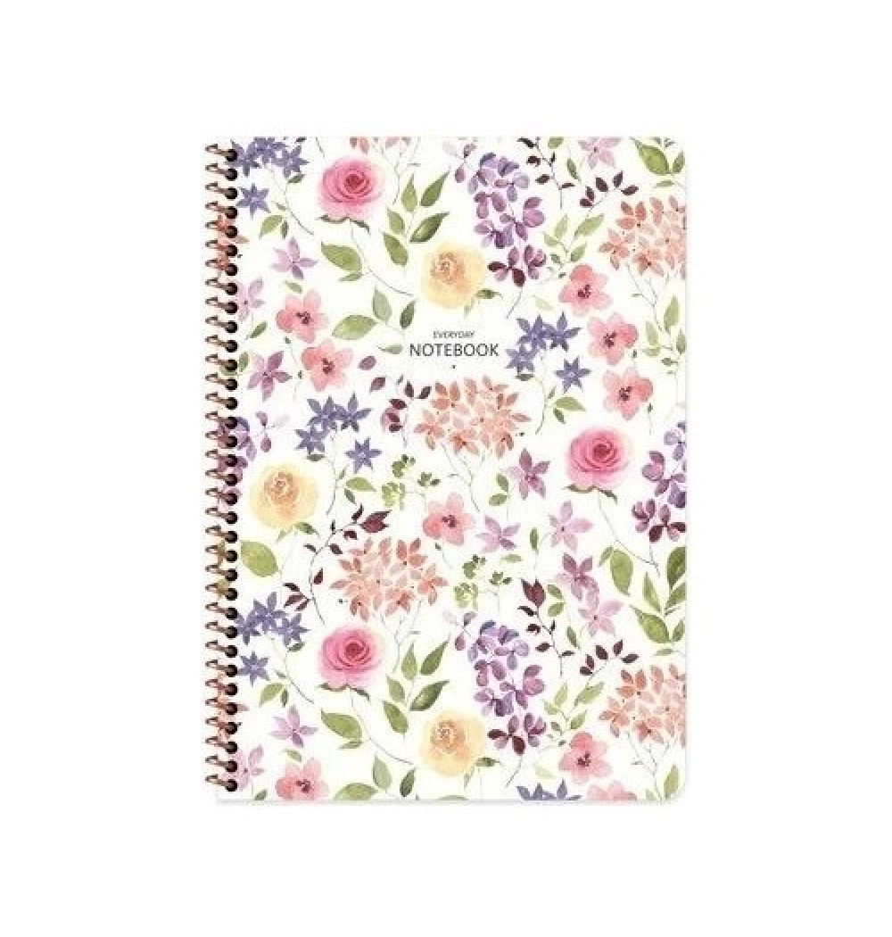 Keskin Color 16,5*22,5 80 Yp.Kareli Karton Kp.Spr.Çiçek Defter 385342-99
