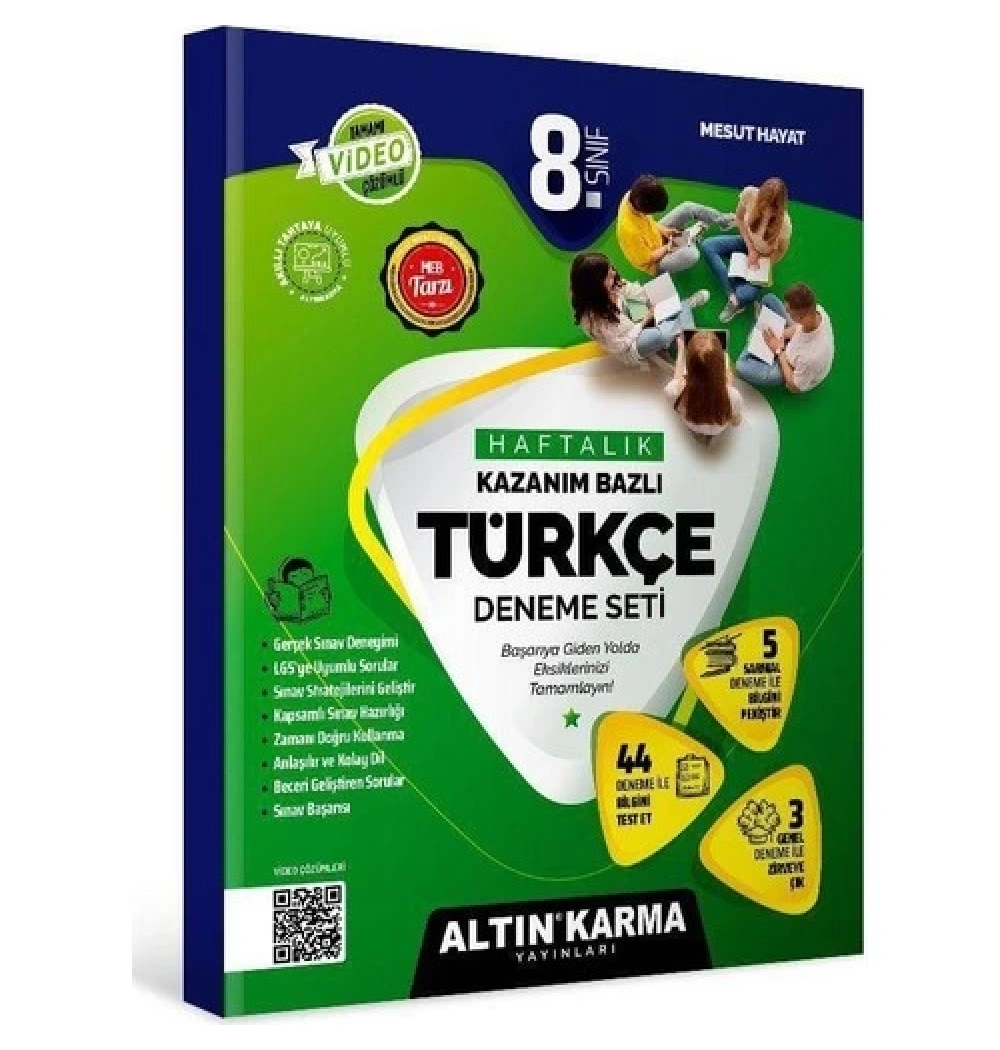 8. Sınıf Haftalik Kazanim Bazli Türkçe Deneme Seti̇ Altın Karma