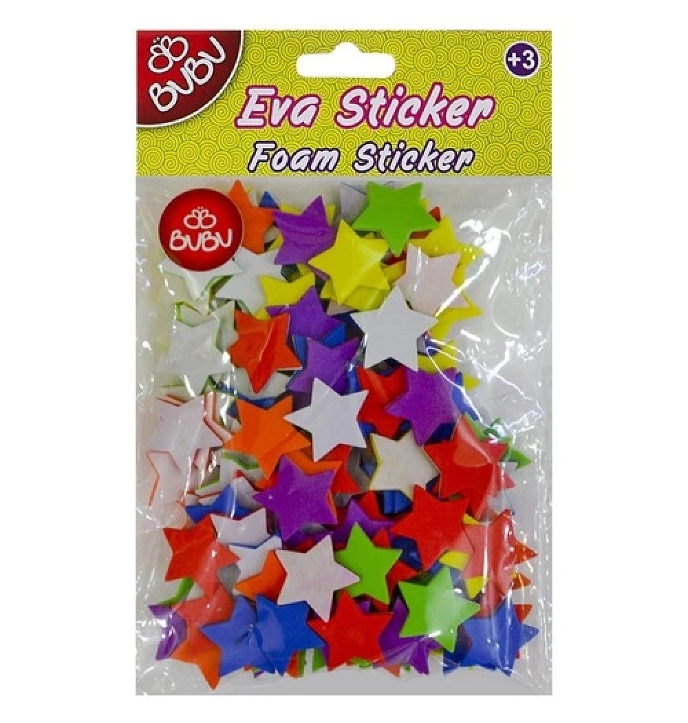 Bu-Bu Eva Stıcker Yıldız Küçük 12Li Pvc Kod:Bubu-Sts038