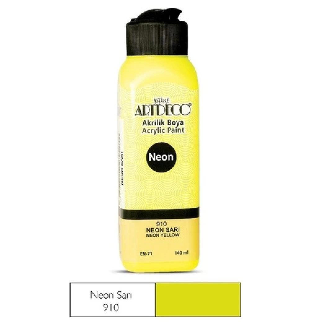 Lisans Artdeco Akrilik Boya 140 Ml Neon Sarı  Lv-Y-070R-910