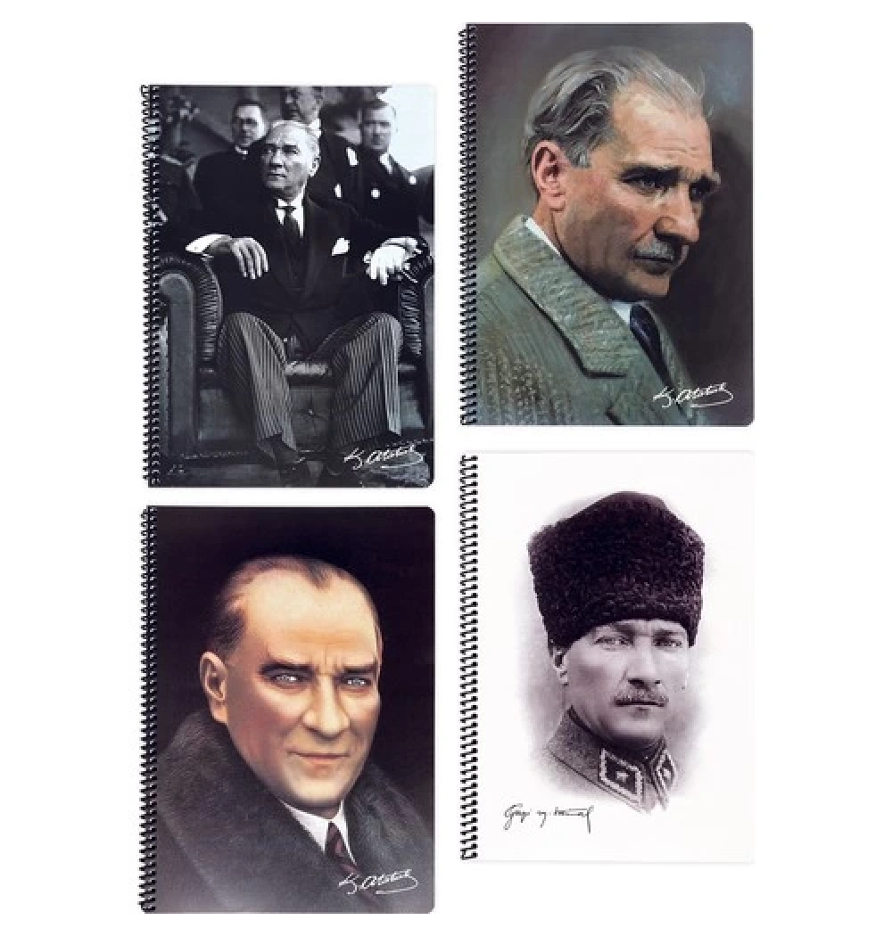 Keskin Color A4 80 Yp Çizgili Pp Kapak Spiralli Atatürk Defter Kod:327921-99