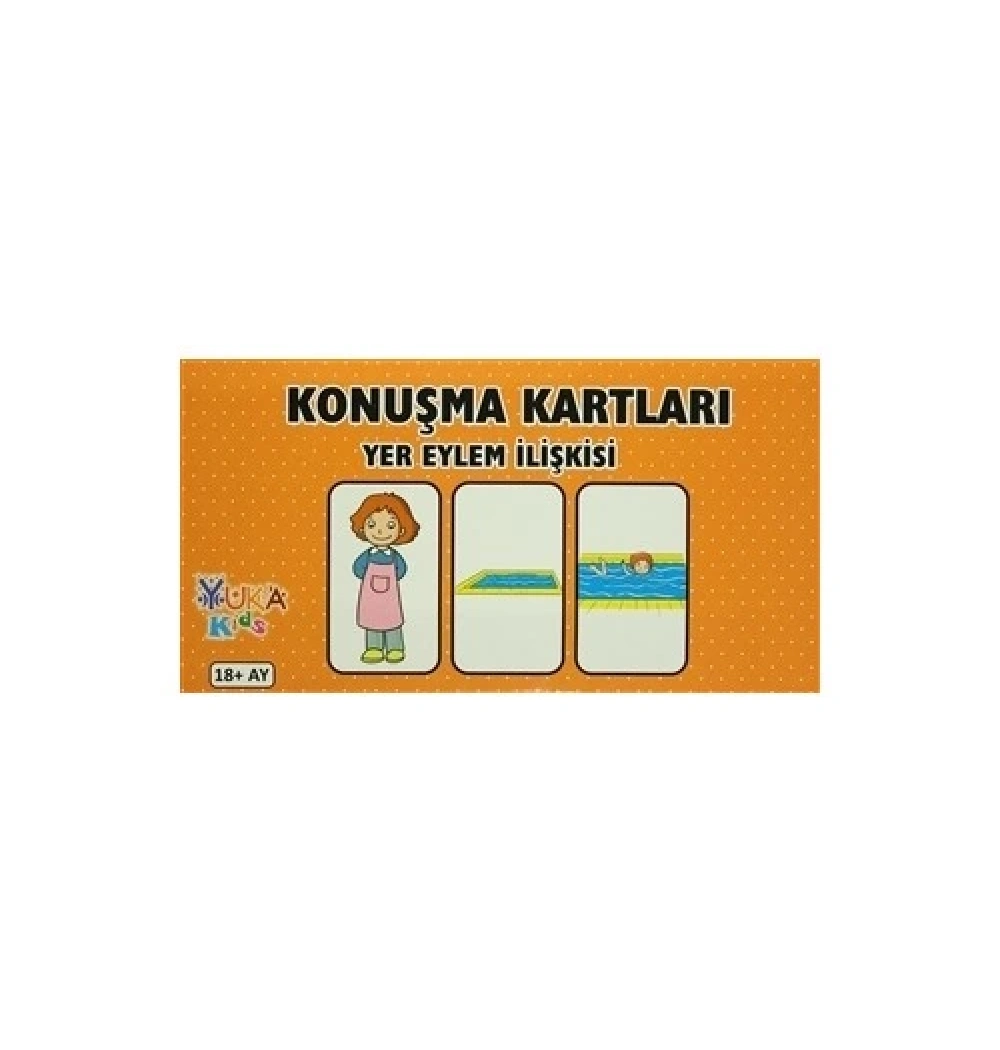 Konuşma Kartları Yer Eylem İlişkisi Kutulu  Yukakids