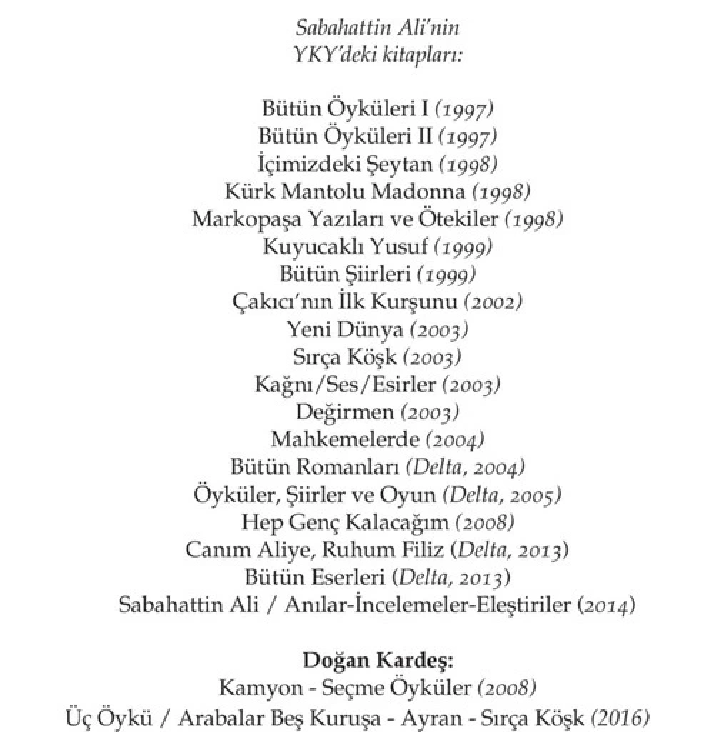 Bütün Şiirleri  Sabahattin Ali Yapı Kredi