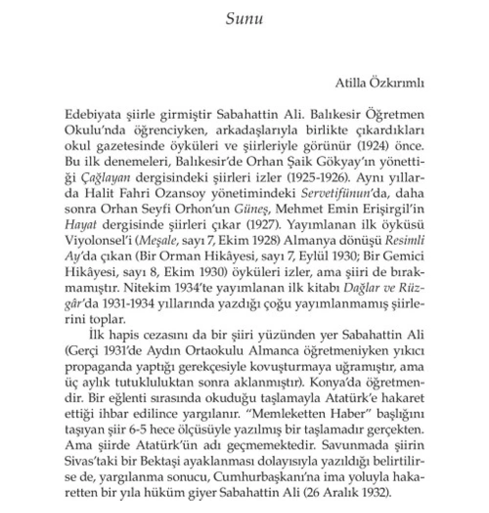 Bütün Şiirleri  Sabahattin Ali Yapı Kredi