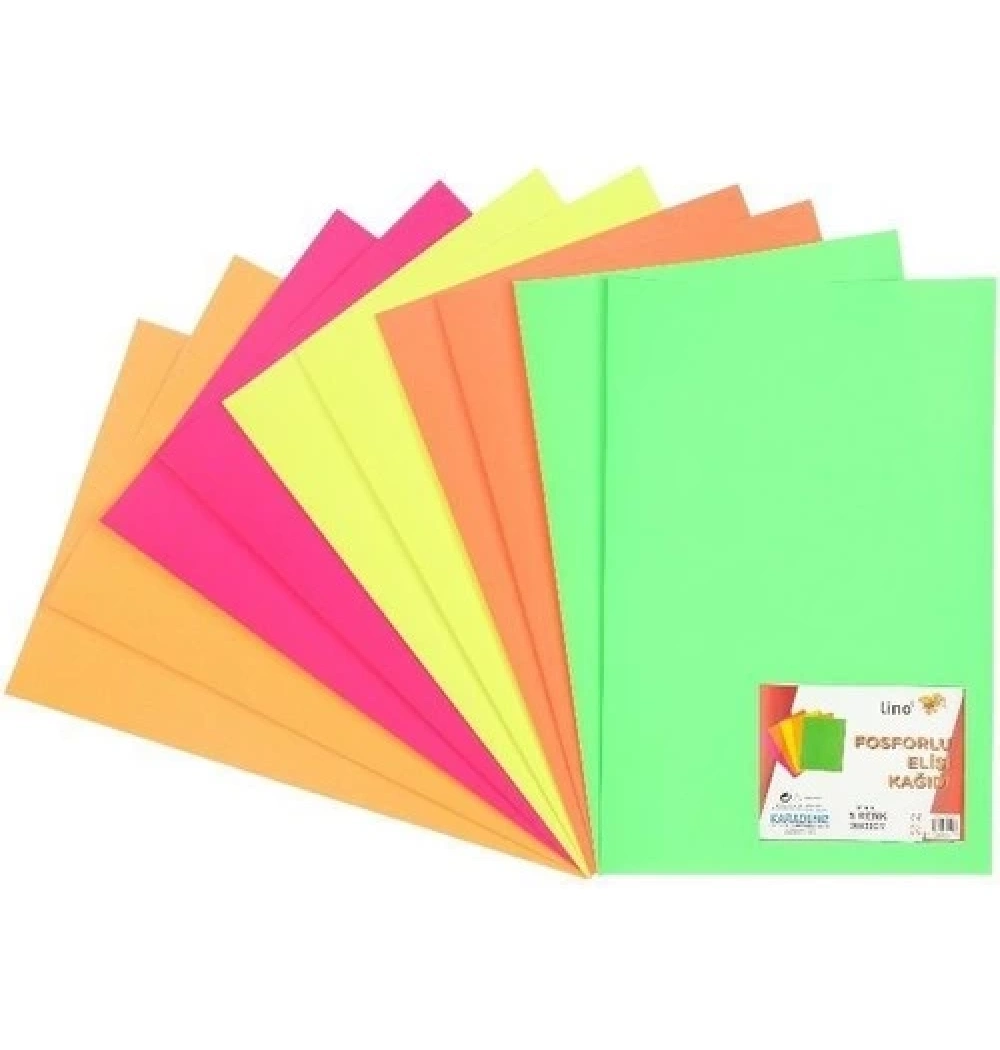 Lino Fosforlu Elişi Kağıdı 20X30 5 Renk 10 Lu Pp-016