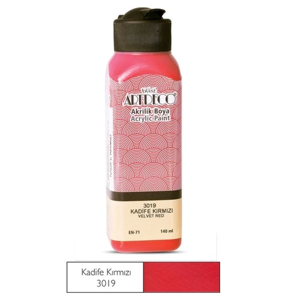 Lisans Artdeco Akrilik Boya 140 Ml Kadife Kırmızı Lv-Y-070R-3019