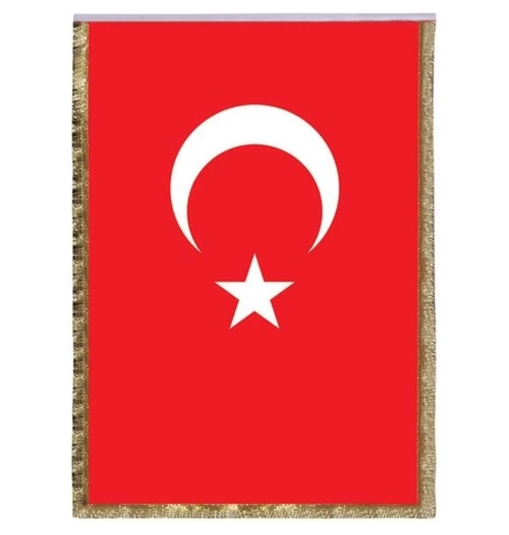 Vatan Makam Türk Bayrağı 100X150  Simli Telalı Vt219