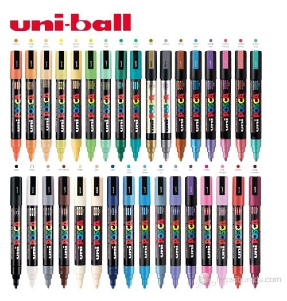 Uni Posca 1.8-2.5 Su Bazlı Poster Markörü M.Mavi Pc-5M