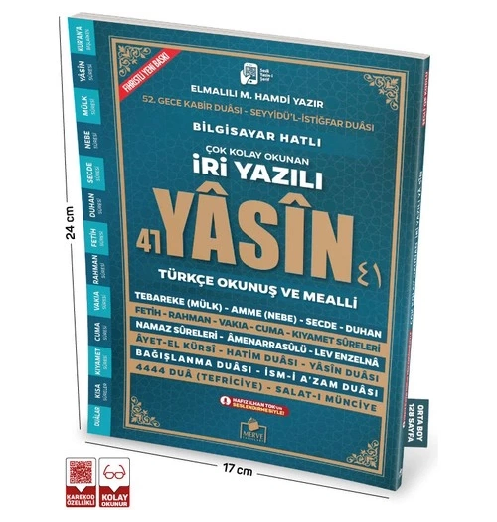 Merve 037 Yasin Cüzü Orta Boy İri Yazılıl192 Sf