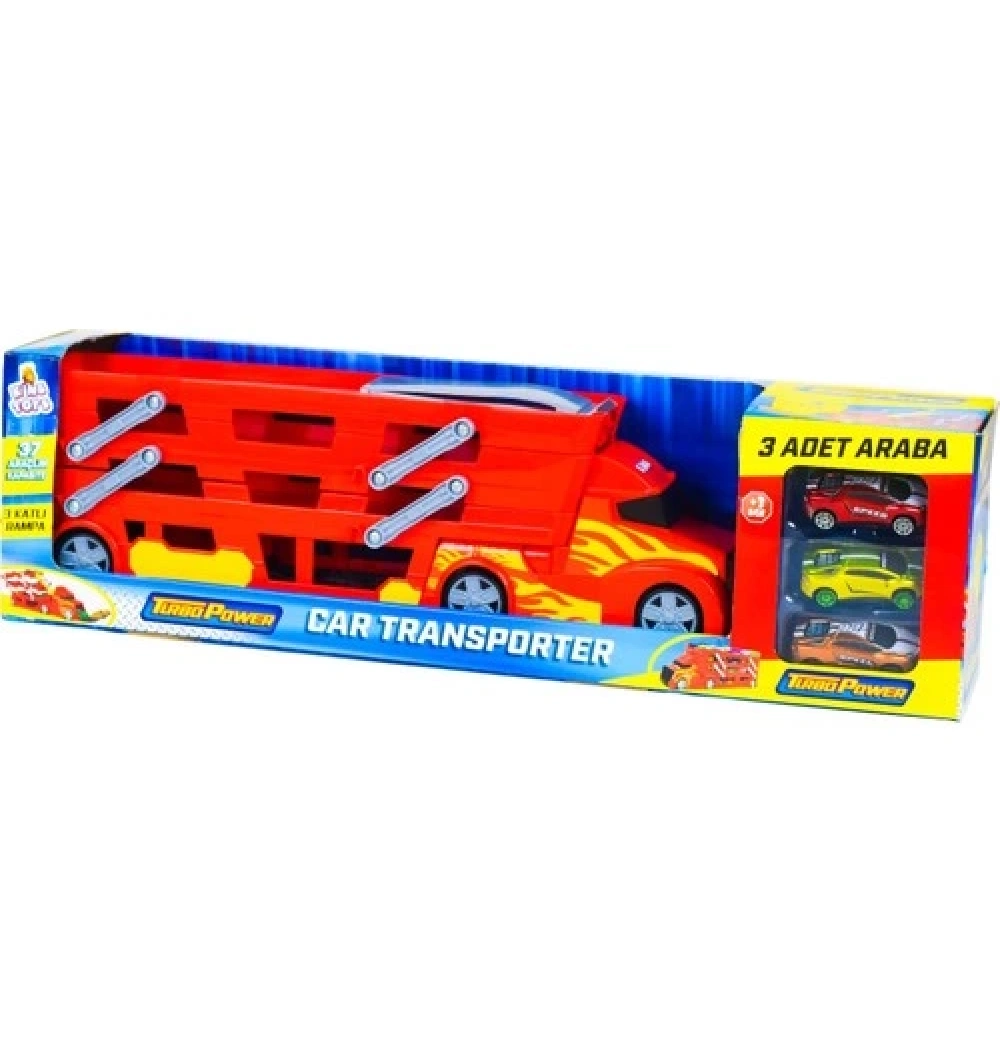 Kutulu 3 Katlı Yedek Araçlı Rampalı Car Transporter