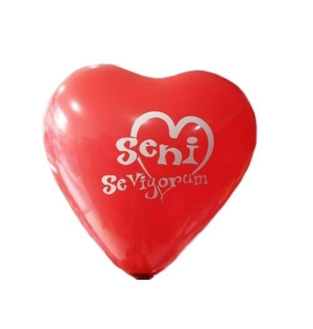 Seni Seviyorum Baskılı Kalp Balon 100 Lü