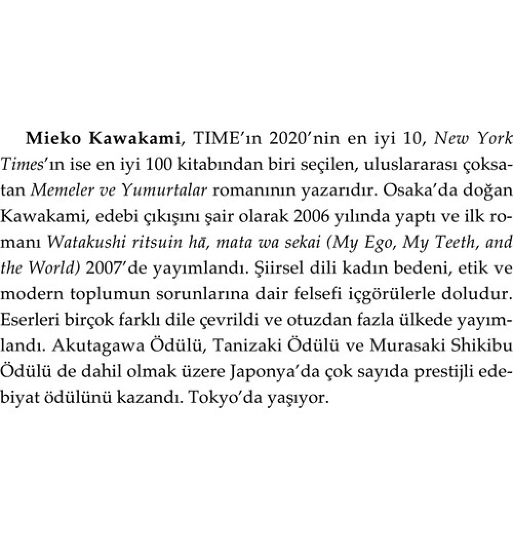 Memeler Ve Yumurtalar  Mieko Kawakami  Doğan Yayın