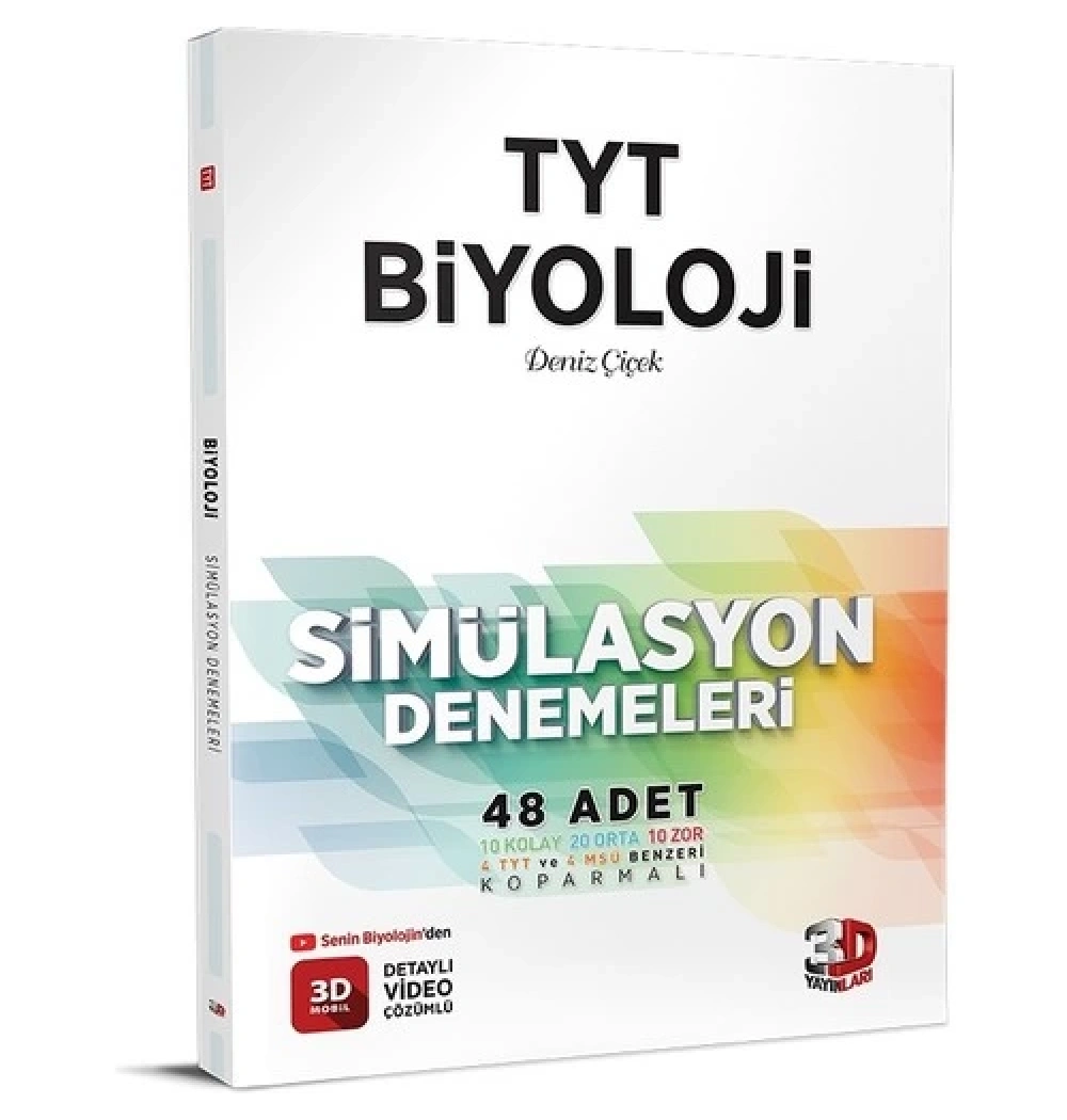 Tyt Biyoloji Simülasyon 48 Deneme 3D Yayınları