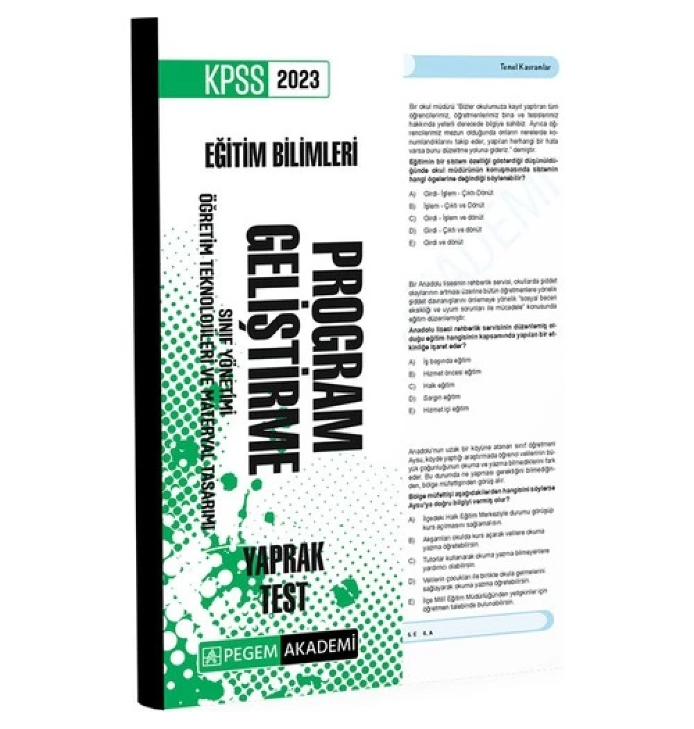 Pegem 2023 Kpss Program Geliştirme Yaprak Test