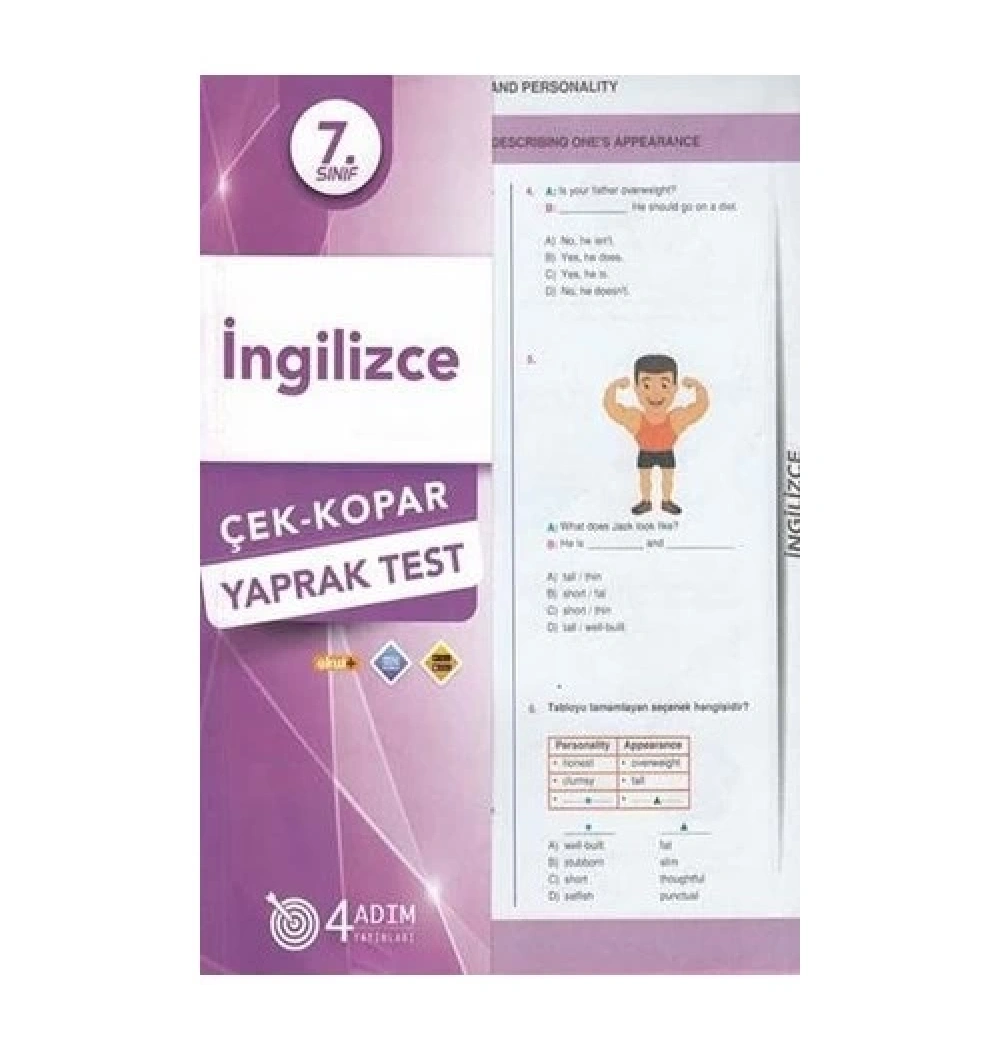 7. Sınıf İngilizce Yaprak Test 4 Adım