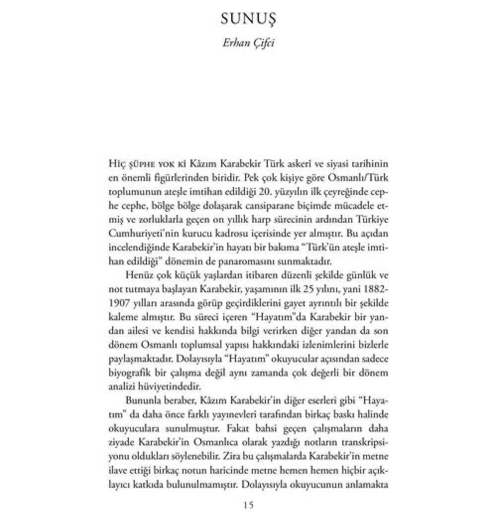 Kazım Karabekir  Hayatım  Erhan Çiftçi