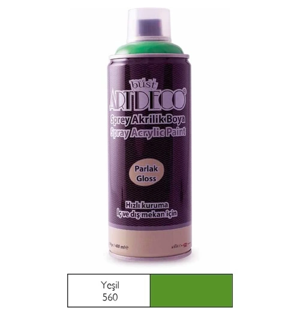 Lisans Artdeco Akrilik Sprey Boya Yeşil 400 Ml