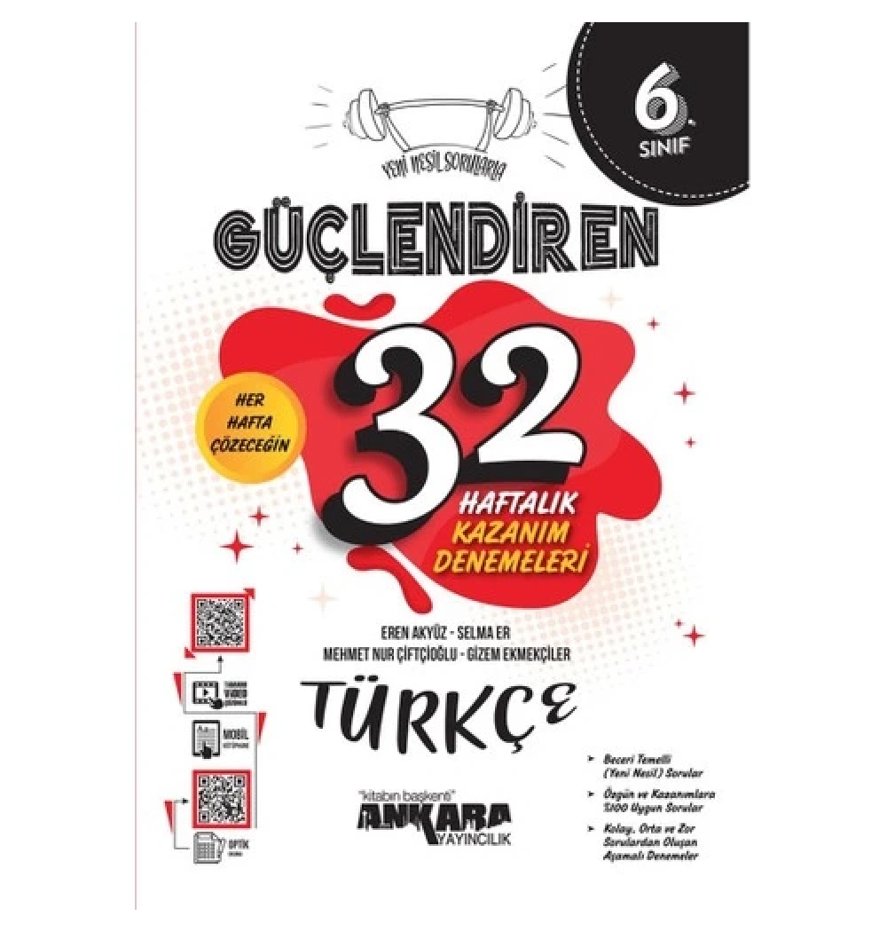 Ankara 6. Sınıf 32 Haftalik Türkçe Kazanim Denemeleri̇