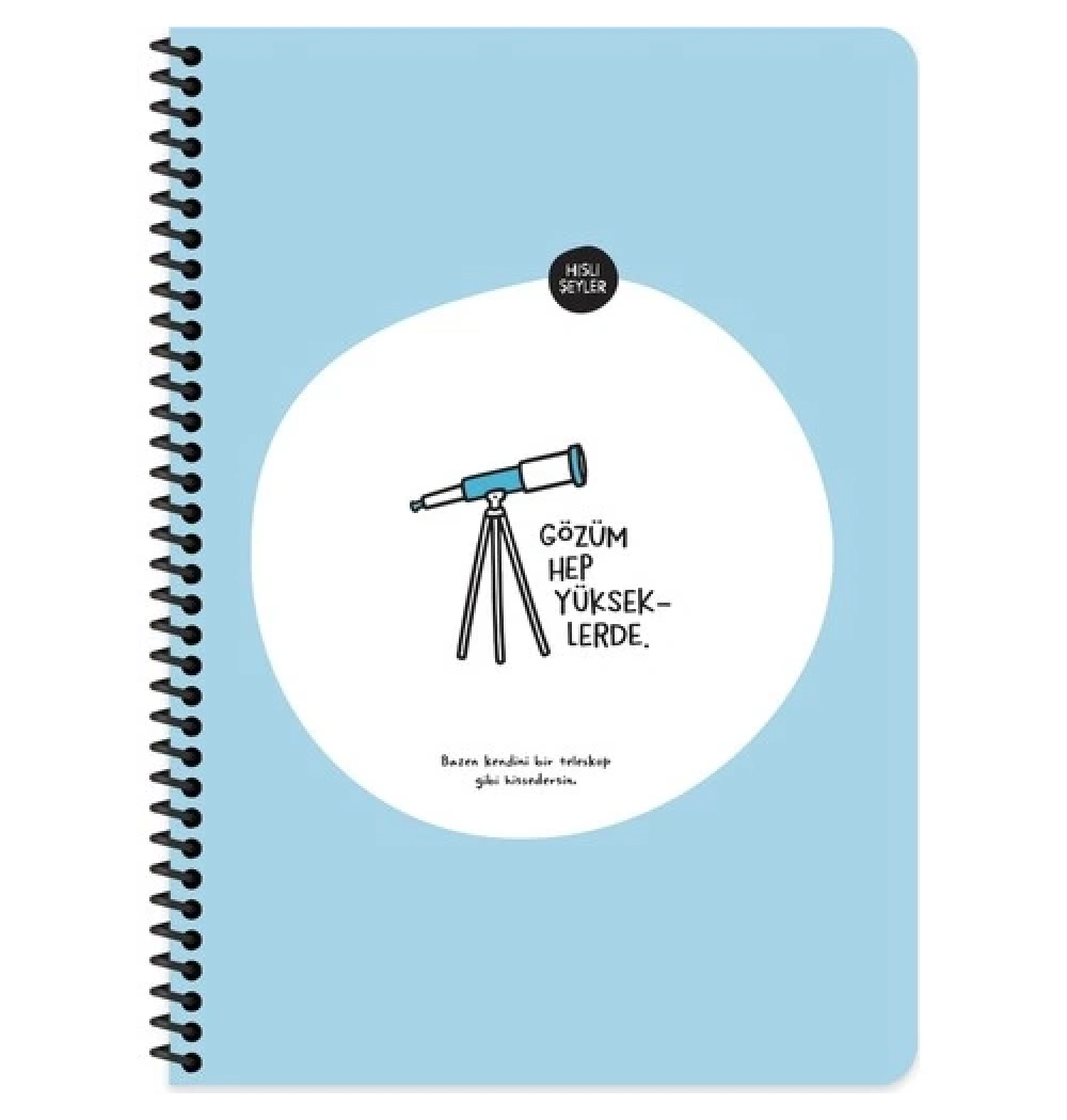 Keskin Color Hisli Şeyler A4 80Yp.Çizgili Spiralli Stickerli Defter - Gözüm Hep Yüksekle