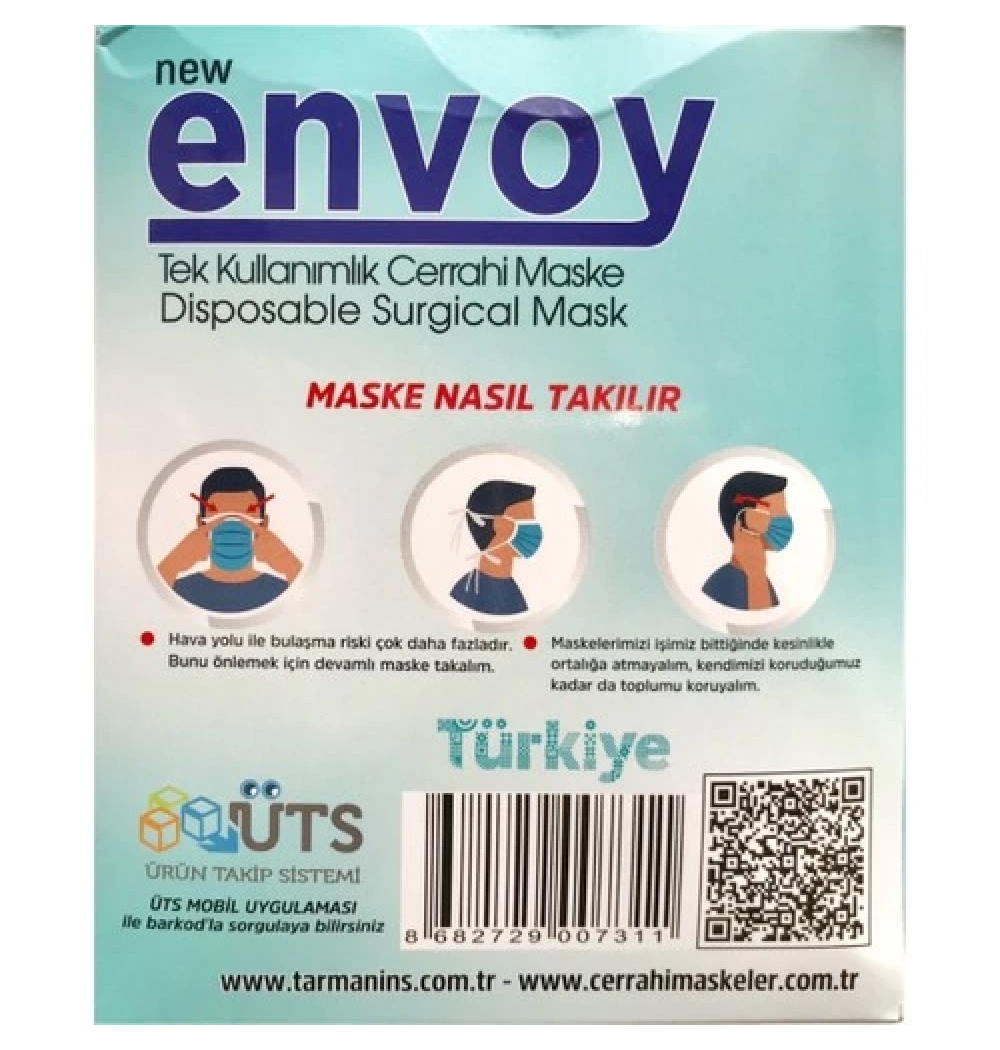 Libertas Tıbbi Koruyucu Maske Elastik Kulaklı 3 Katlı Yeşil