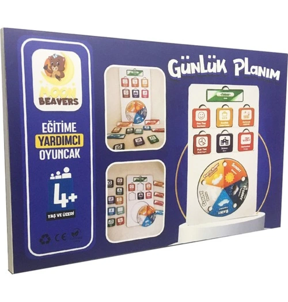 Günlük Planım Eğitime Yardımcı Boyanabilir Zeka Oyuncağı 4+ Yaş Ve Üzeri Moonbeavers