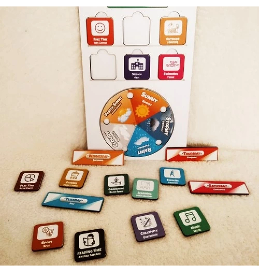 Günlük Planım Eğitime Yardımcı Boyanabilir Zeka Oyuncağı 4+ Yaş Ve Üzeri Moonbeavers