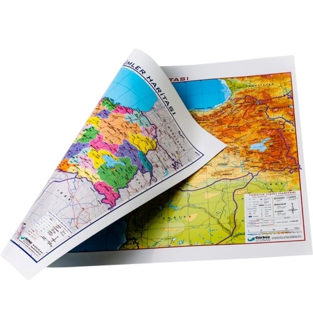 Gürbüz Türkiye Fiziki - Siyasi Haritası 35X50