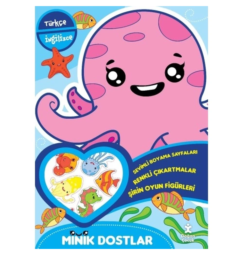 Minik Dostlar Deniz Altında Boyama  Türkçe İngilizce