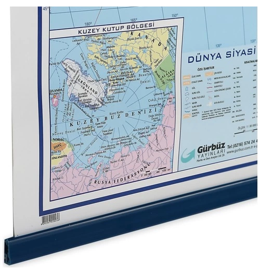 Dünya Siyasi Haritası ( 70*100 ) Gürbüz 22023
