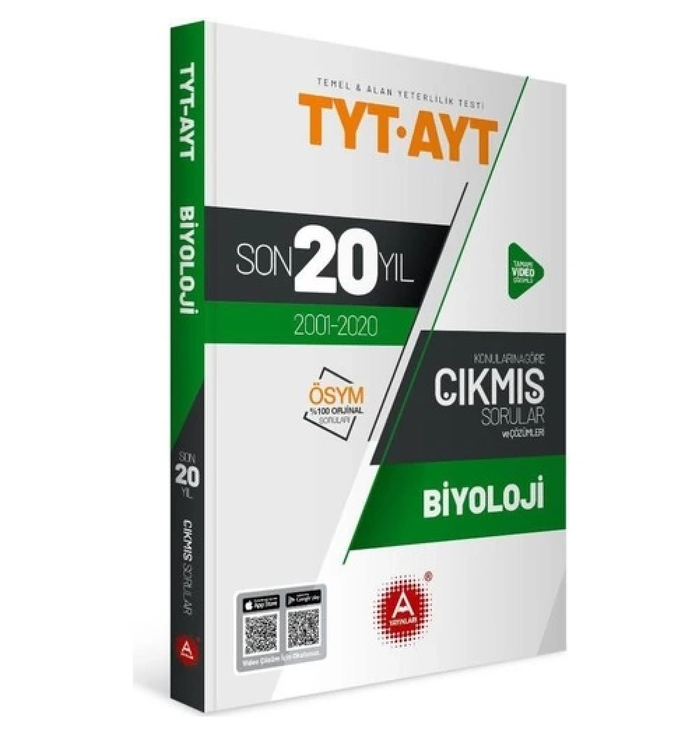 Tyt Ayt Biyoloji 2001-2020 Son 20 Yıl Çıkmış Sorular A Yayınları