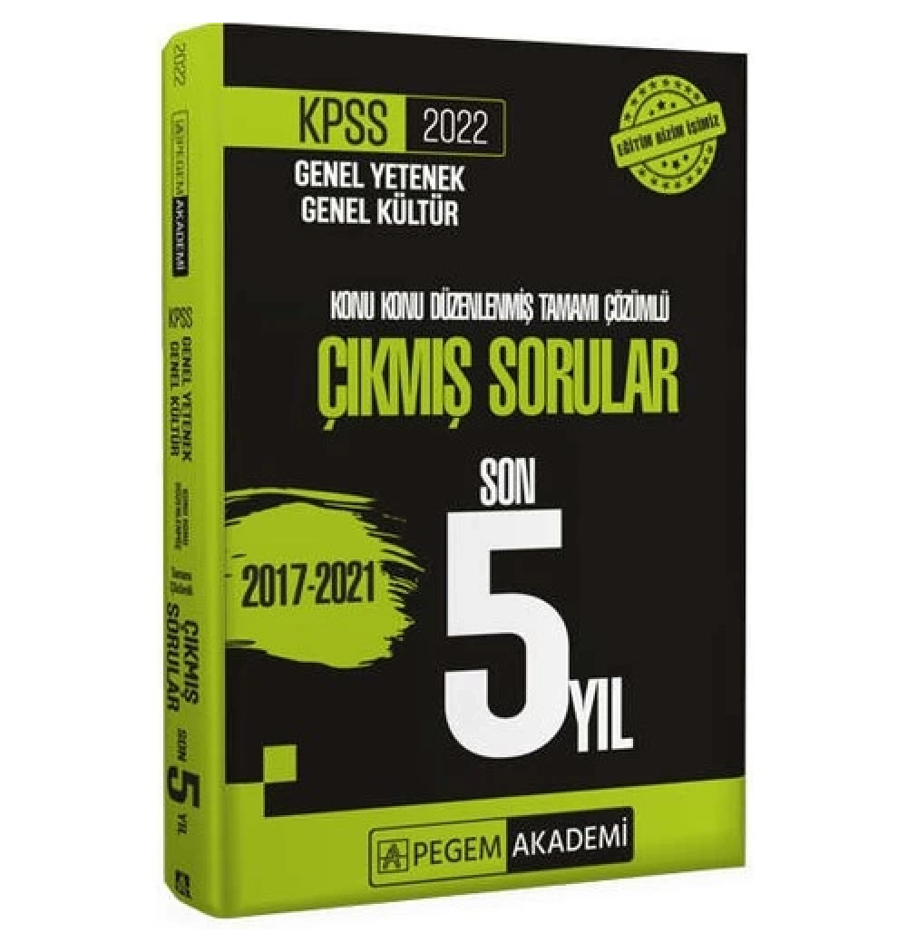 Pegem 2022 Kpss Gy Gk 2017-2021 Çikmiş Çözümlü Sorular Mini Boy