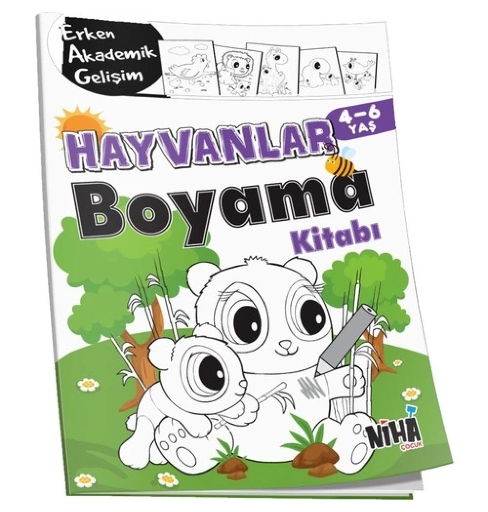 Hayvanlar Boyama Kitabı 4-6 Yaş  Niha Çocuk