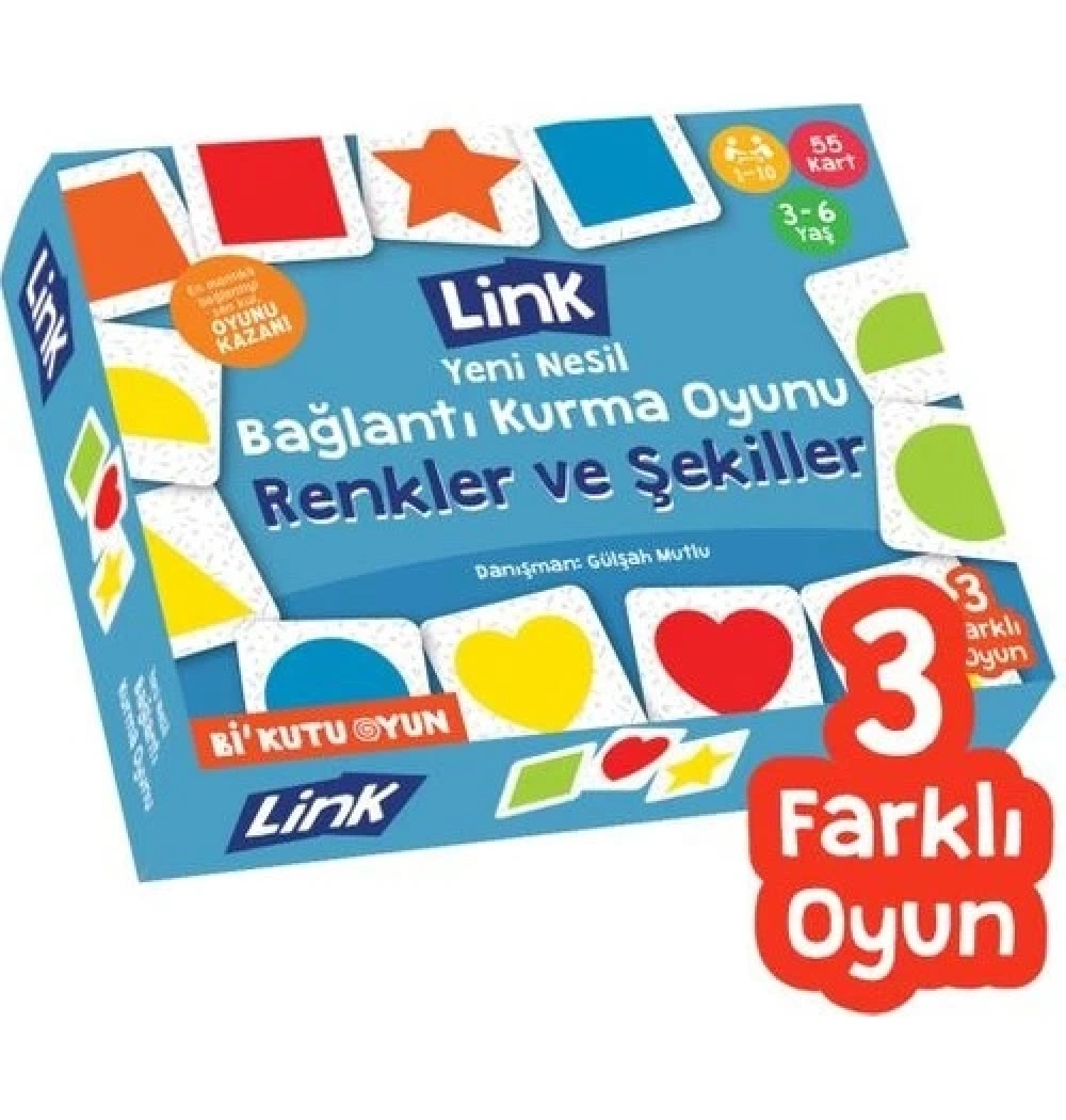 Link Yeni Nesil Bağlantı Kurma Oyunu Renkler Şekiller 3-6 Yaş Kutulu