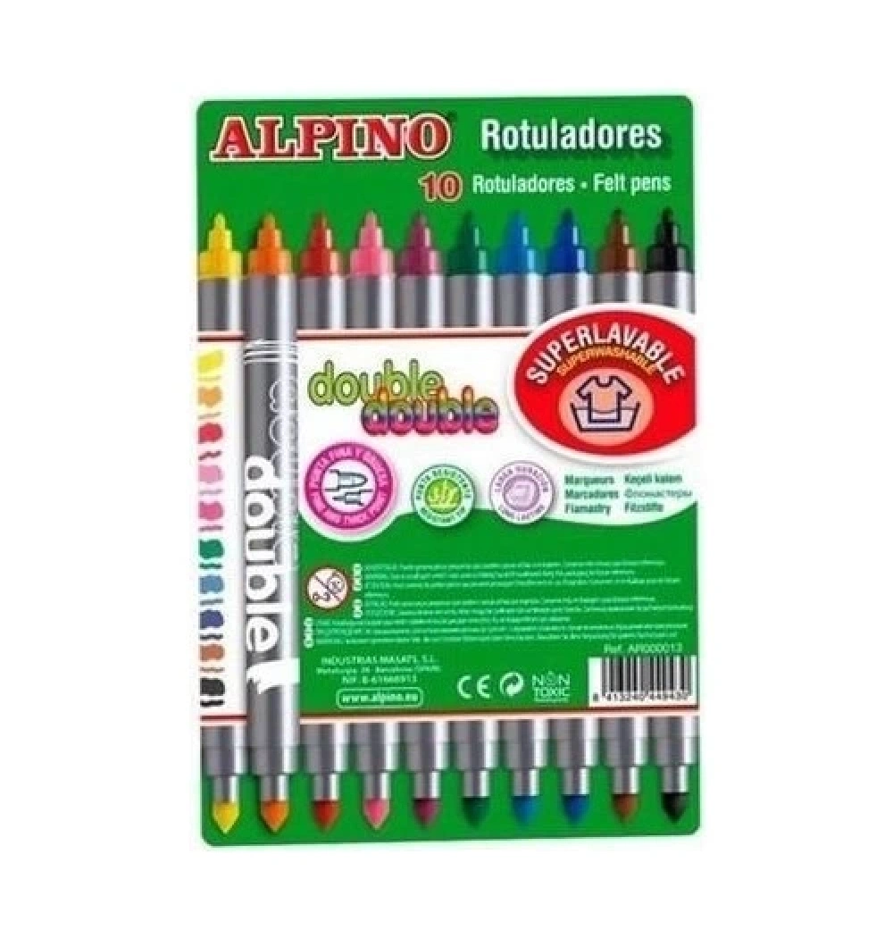 Alpino Douple Çift Uçlu Keçeli Kalem 10 Renk Ar13